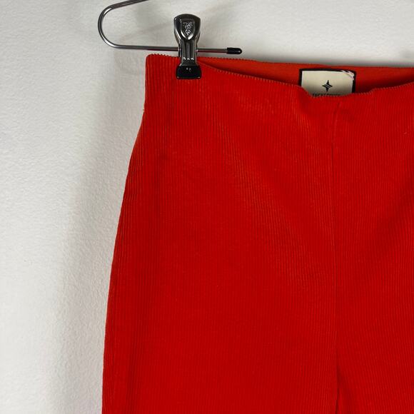 Tuckernuck Bright Red Corduroy Ashford Pants Side Zip Elastic Waist Womens Small - Picture 10 of 13